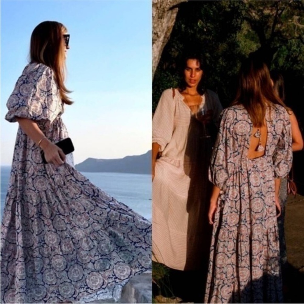 Chufy x Mango Dress Limited Edition Cotton Printed Maxi in Purple Floral